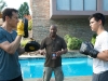 Jason Isaacs, John Singleton e Taylor Lautner durante le riprese di Abduction