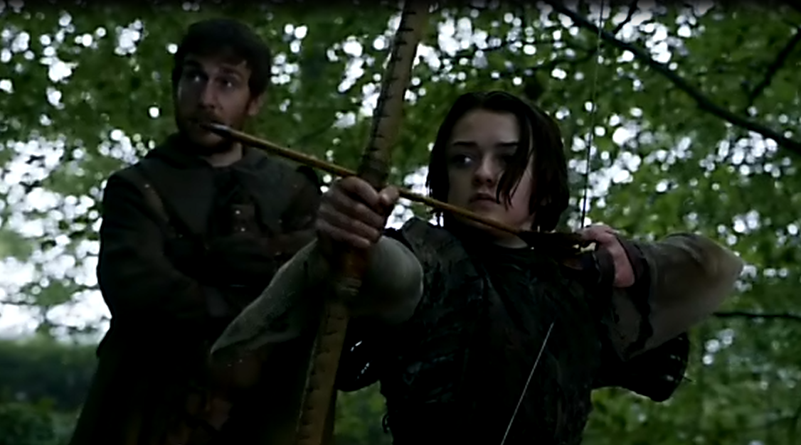 Robin Hood e Arya Stark van nella foresta